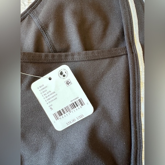 #67 NWT Free People You're A Peach Cami in Black - Picture 8 of 8